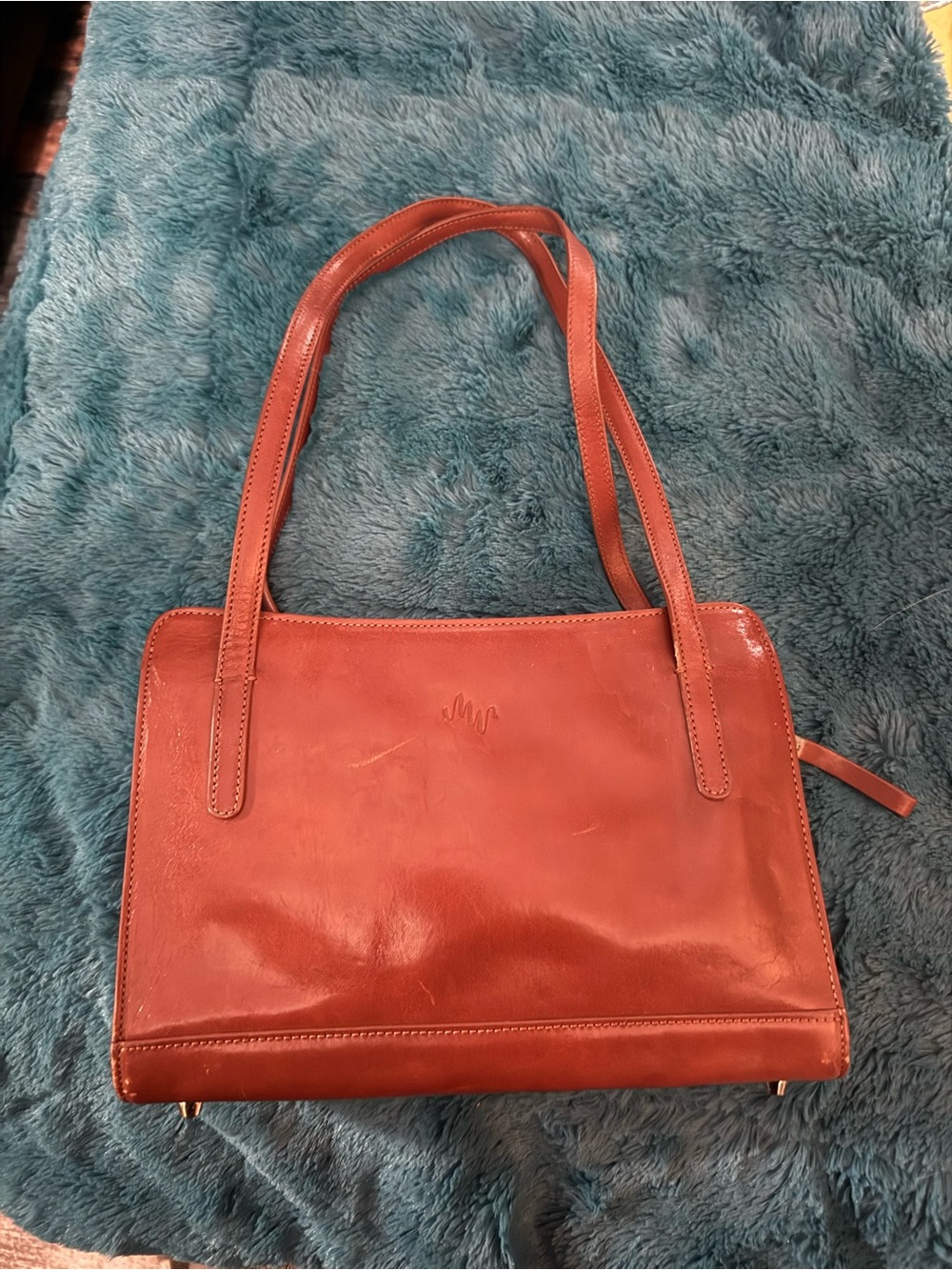 Monsac Cognac Leather Shoulder Bag
